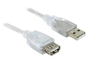 DeLock USB-A - USB-A biela / Predlžovací kábel / USB 2.0 / 1,8 m (82239)
