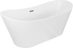 MEXEN/S - Montana vaňa voľne stojaca 180 x 80, biela, sifón a prepad zlatá 52011808000-50
