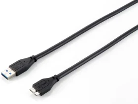 Equip USB-A - Micro-USB B kábel čierna / USB kábel / USB 3.0 / 5 Gbit / s / 1,8 m (128397)