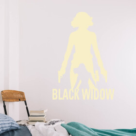 Veselá Stena Samolepka Black Widow silueta Farba: béžová, Veľkosť: 100 x 70 cm