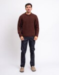 Edwin Dun Textured Sweater Rum Raisin garment washed S