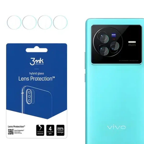 3mk Lens Protection pre Vivo X80 / Sklo na fotoaparát / hybridné sklo / 7H / 0,16 mm / 4 ks