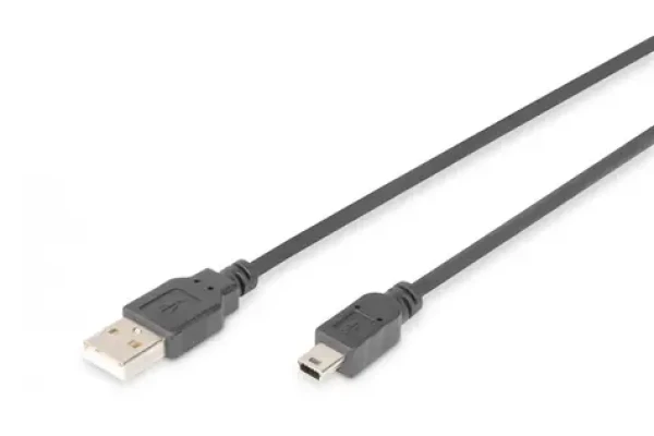 Digitus USB 2.0 kábel A - mini B čierny / Kábel / 3 m / USB 2.0 (AK-300108-030-S)