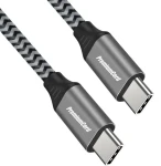 PremiumCord Kábel USB-C - USB-C čierny / Kábel / 100W / Bavlnený oplet / 1 m (ku31cw1)