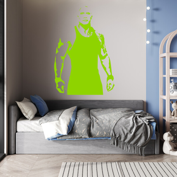 Veselá Stena Samolepka Dwayne Johnson The Rock Farba: zelená, Veľkosť: 60 x 40 cm