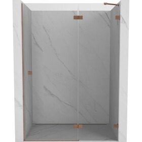 MEXEN/S - Lunar sprchové dvere krídlové pravá 140, transparent, meď kartáčovaná 834-140-000-65-00-P