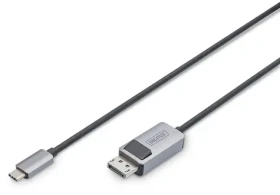 Digitus USB-C na DisplayPort adaptérový kábel čierny / Redukcia / USB-C / DisplayPort / Obojsmerný (DB-300334-010-S)