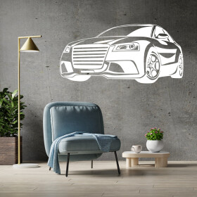 Veselá Stena Samolepka Auto Audi Farba: biela, Veľkosť: 60 x 30 cm