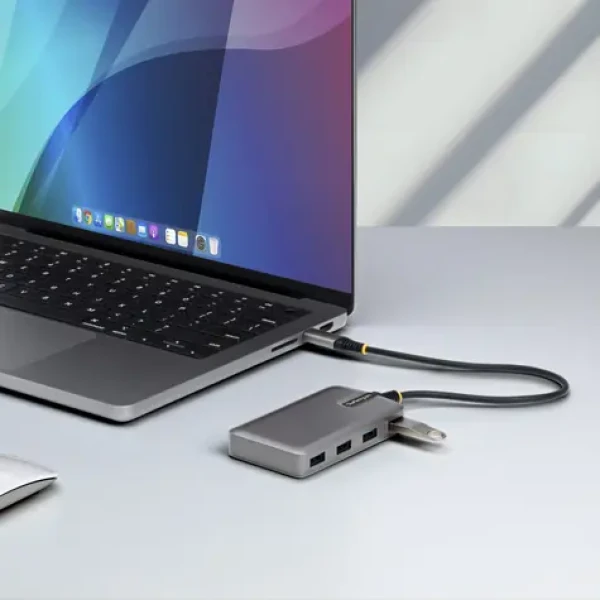 StarTech USB-C Hub 4 porty sivá / USB rozbočovač / 4× USB-A / 1× USB 2.0 / 5 Gbps (5G4AC-USB-C-HUB)
