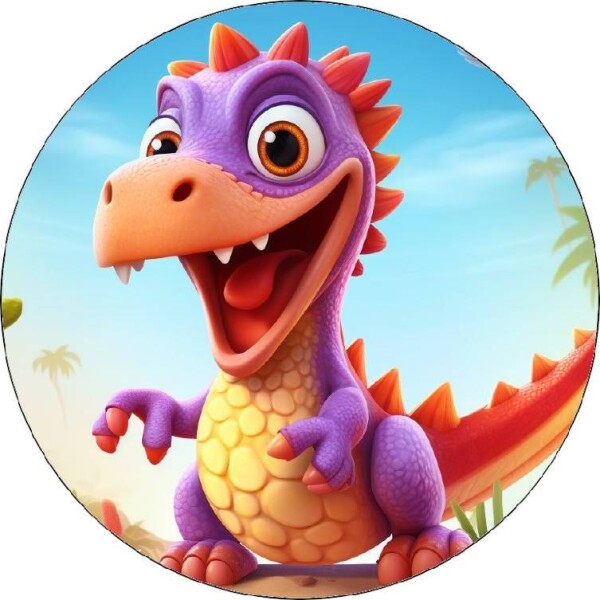 Jedlý papier dinosaurus ružový 19,5 cm - Pictu Hap - Pictu Hap