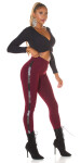 Sexy Highwaist Treggings with Glitter BORDEAUX S/M