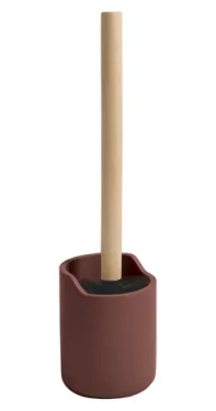 Spirella SYBELLA burgundy / WC kefa / polyresinová nádoba, drevo / 9,4x37 cm