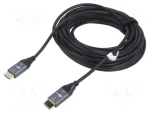 Goobay optický hybridný HDMI kábel (AOC) čierna/šedá / Kábel HDMI / AOC hybridný / 8K 60Hz / 48 Gbit / s / 10 m (76274)