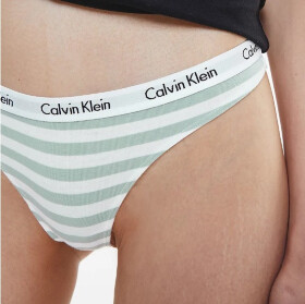 Dámske tangá D1617E 5XD biela/zelená Calvin Klein bílo-zelená