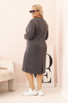 Dámska plus size sukňa maslová V-výstrih s rukávmi graphite UNI