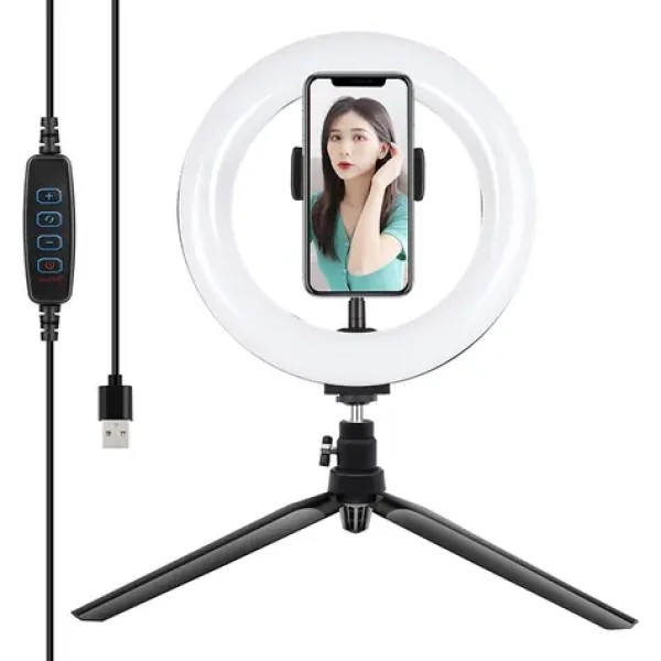 Puluz PKT3073B / Sada pre vlogovanie / Statív / LED krúžkové svetlo / Svorka na telefón (PKT3073B)