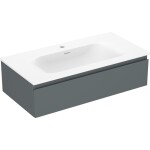 MEXEN/S - Orio kúpeľňová skrinka 90 cm s umývadlom Vela, 1 šuplík, grafit mat/biela mat 91A10-09023-1-BF66-W23M01
