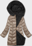 Cappuccino Black dámska obojstranná zimná bunda s kapucňou (B8202-1021) odstíny béžové XL (42)