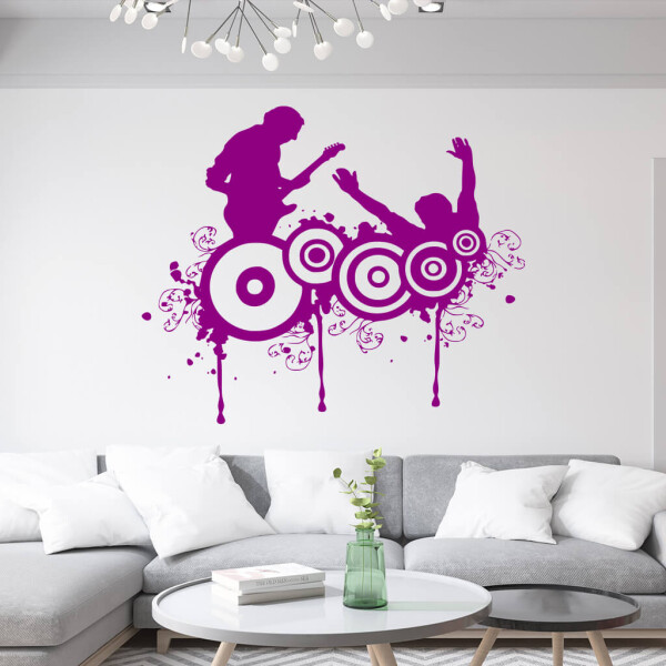 Veselá Stena Samolepka Koncert Farba: fialová, Veľkosť: 60 x 50 cm