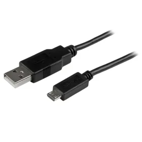 StarTech Ultratenký kábel USB-A - Micro-USB čierny / Kábel / USB 2.0 Type-A na Micro-B / 480 Mbit/s / 15 cm (USBAUB15CMBK)