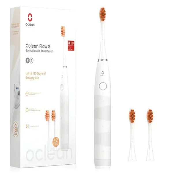 Oclean Flow S biela / Sonická zubná kefka / 5 režimov / 76 000 pohybov/min / IPX7 (Flow S biały)