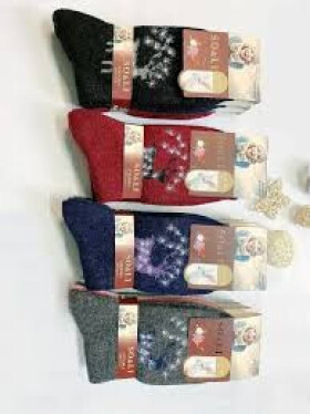 Dámske vlnené ponožky B601 2601 - Wik 39-42 bordó