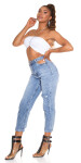 Sexy Mom Fit Highwaist Jeans mit Cut-Outs denimblue