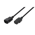 LogiLink CP091 čierna / Predlžovací napájací kábel / IEC C14 (M) - C13 (F) / 1,8 m / 10/16 A (CP091)