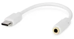 Nedis adaptér USB-C - Jack 3,5 mm biely / Adaptér / Okrúhly kábel / 10 cm (CCGB65950WT01)