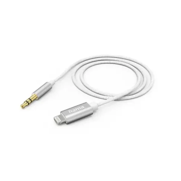 HAMA MFI audio adaptérový kábel Lightining na jack 3,5 mm pre Apple / 1 m / aktívny / alu (201522)