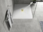 MEXEN/S - Hugo sprchová vanička SMC 110x100, biela, krytka zlatá 42101011-G
