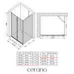 CERANO - Sprchovací kút Volpe L/P - 6 mm - chróm, transparentné sklo - 100x80x190 - zalamovacia CER-427216