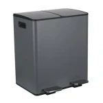 Spirella ALIYA pedálový odpadkový kôš na triedený odpad 2 x 20 L matná šedá / oceľ (7610583294807)