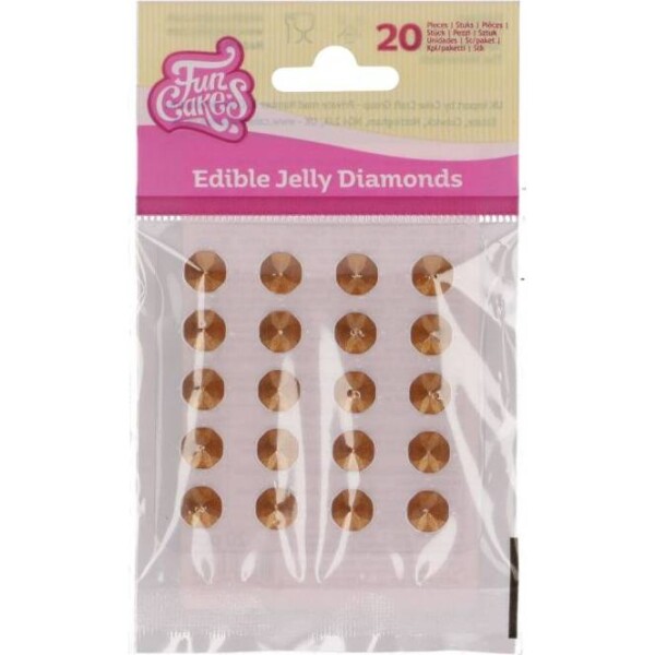 Jedlé diamanty 20 ks zlaté - FunCakes - FunCakes