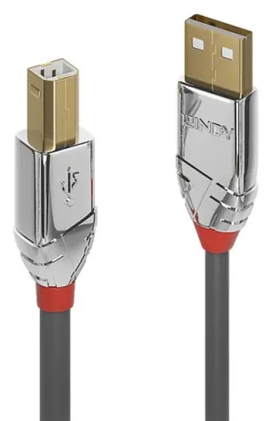 Lindy šedá / Kábel USB 2.0 AB / 0,5 m / 480 Mbit/s (36640)