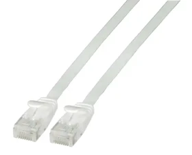 EFB Cat6A 3 m biela / Plochý patch kábel / RJ-45 / U/UTP / PVC / 10Gbit/s (K8107WS.3)