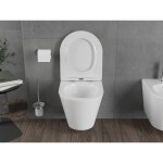 MEXEN/S - Rico Závesná WC misa Rimless Tornado vrátane sedátka s slow slim, duroplast, biela lesk 30720400T