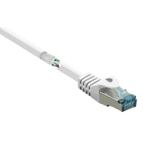Renkforce RF-5462396 RJ45 sieťové káble, prepojovacie káble CAT 6A S/FTP 20.00 m biela s ochranou, samozhášavý 1 ks; RF-5462396