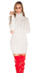 Sexy turtleneck cable knit sweater dress Einheitsgroesse