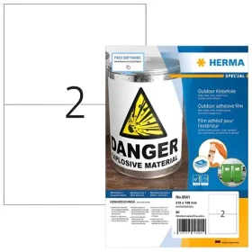 Herma Outdoor etikety A4 biele / Etikety / vodeodolné / matné / 210x148 mm / 80 ks (9541)