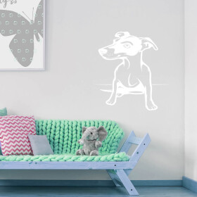 Veselá Stena Samolepka Pes Jack Russell Terrier Farba: bílá, Veľkosť: 40 x 30 cm