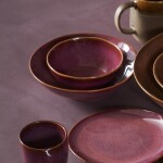 MADAM STOLTZ Kameninová miska Plum Reactive Glaze Large