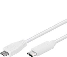 PremiumCord Kábel USB C samec - USB 2.0 konektor Micro-B samec 1m biela (ku31cb1w)