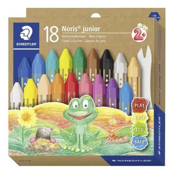 Staedtler Voskovky Noris Junior / 18 ks / šesťhranné / papierový obal (224 C18)
