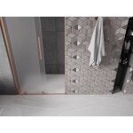 MEXEN/S - Velar L posuvné sprchové dvere 100, dekor, meď kartáčovaná 871-100-003-31-65