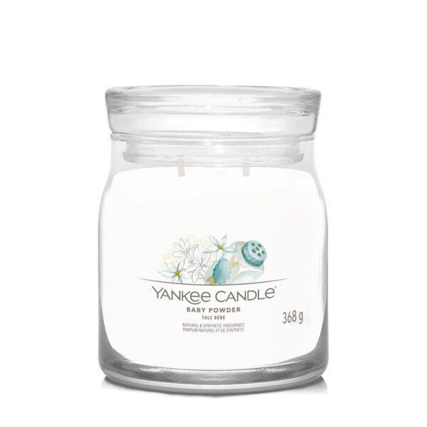 Yankee Candle Signature Baby Powder stredný pohár 368g / doba horenia až: 50 h (5038581125022)