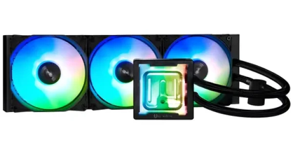 Bitfenix 360 mm čierna / AIO vodný chladič CPU / 3x 120 mm / ARGB / tenký 32 mm / AMD + Intel (BFW-AIO-360-BB27A-RP)