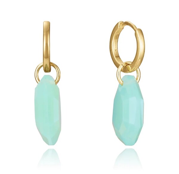 Viceroy Pozlátené kruhy so svetlo zeleným kryštálom 2v1 13229E100-52