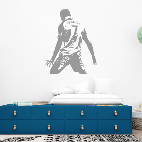 Veselá Stena Samolepka Futbalista Ronaldo Farba: šedá, Veľkosť: 60 x 76 cm