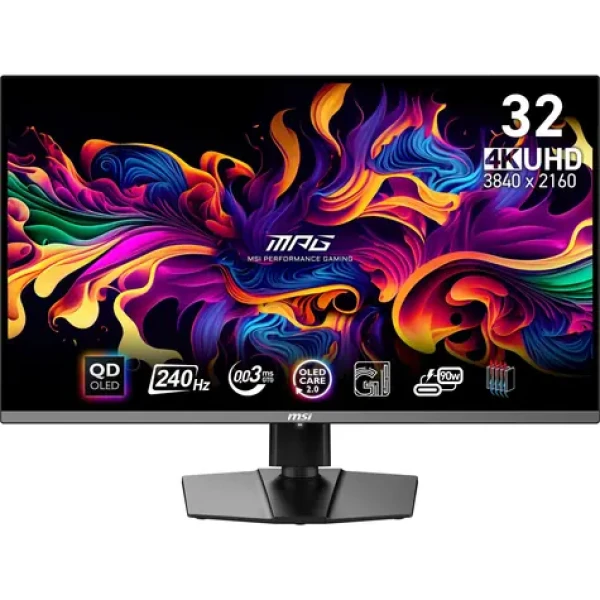 31.5" MSI MPG 321URXDE QD-OLED čierna / 3840 x 2160 / QD-OLED / 16:9 / 0.03ms / 1500000:1 / 250cd-m2 / HDMI+DP+USB-C / VE (9S6-3DD29A-056)